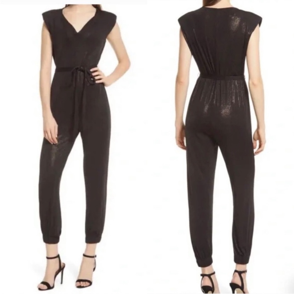 BISHOP & YOUNG Harlowe Metallic Jogger Jumpsuit